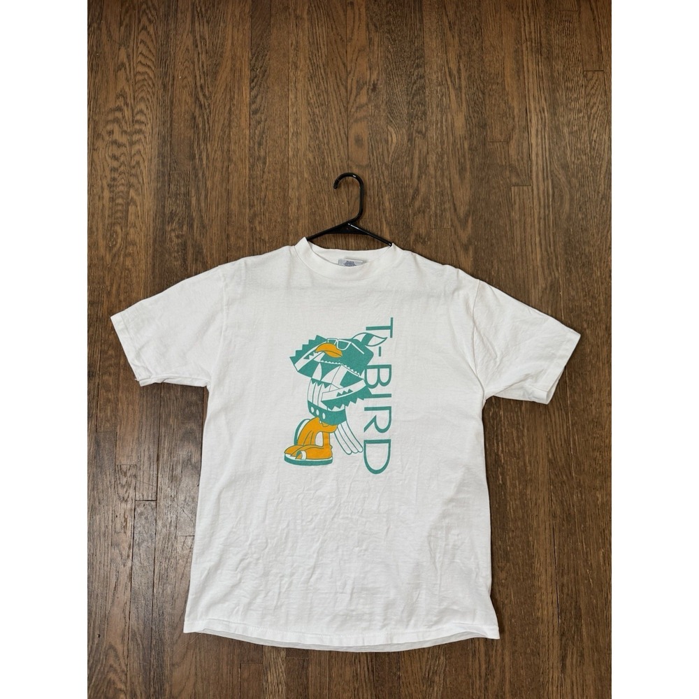 Vintage 90s Velva Sheen T-Bird Graphic T-Shirt Size L Made In USA Single Stitch